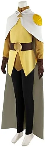 Vista 3 de Disfraz de cazador de The Owl House Hunter para cosplay, disfraz de guardia dorada con capa para hombre