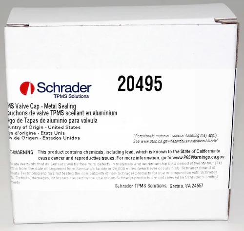 Vista 5 de Schrader TPMS Solutions Tapón de válvula de sellado de metal plateado, paquete de 100