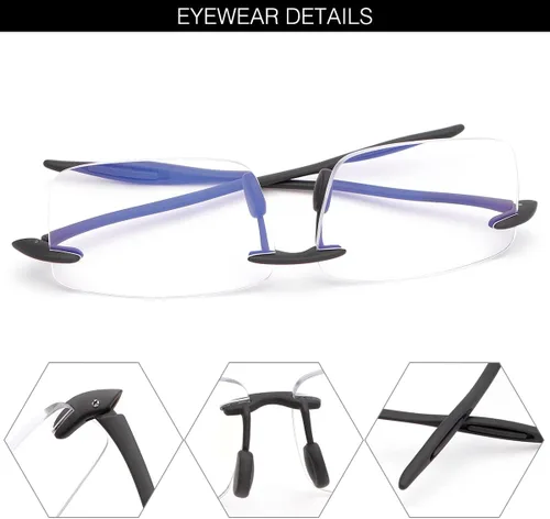 Vista 4 de Lentes de lectura progresivos multienfoque sin línea o lector de aumento de lente completa, bloqueo de luz azul para hombres y mujeres