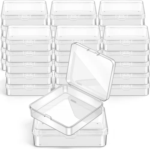 Vista 36 de 6 piezas de mini contenedores de almacenamiento de cuentas de plástico transparente para recolectar artículos pequeños, cuentas, joyas, tarjetas