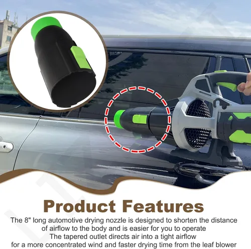 Vista 6 de Boquilla de secado de coche para sopladores de hojas EGO Power+ 530 575 580 615 650 765, contiene 1 soporte de pared para soplador y 2 soportes