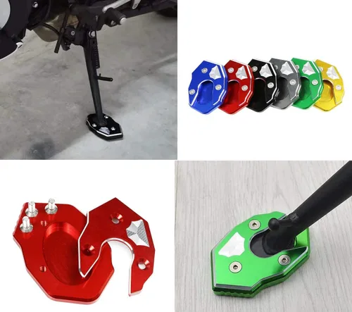 Vista 2 de Motocicleta Kickstand Extender Pie Lateral Soporte de Extensión Pad Placa de Soporte Para Kawasaki Z650 Z900 Z1000 Z1000SX ER-6N ZX6R ZX10R