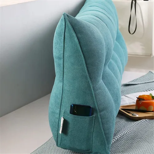 Vista 3 de Almohada triangular grande para cabecero de cuña de lectura, reposa cama, respaldo, almohada para reposo de cama, cojín para sofá cama individual