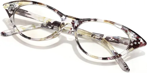 Vista 8 de FEISEDY Gafas de lectura ligeras de ojo de gato para mujeres retro pequeños antirreflejos lectores B0042