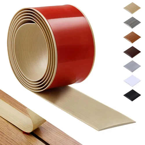 Vista 7 de Bnell Tira de Transición de Piso Autoadhesiva de Vinilo Laminado Tira Cubierta de Piso de 3" Tira Divisora Plana de Piso para Unir Espacios de Piso
