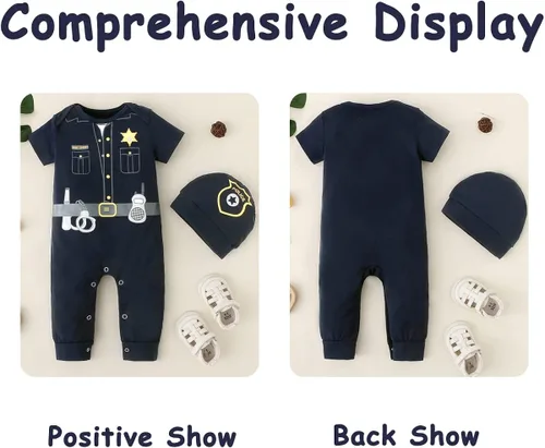 Vista 3 de Singcoco Disfraz de Halloween para niño recién nacido, traje de uniforme de bebé, ropa de mameluco
