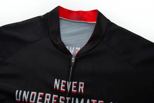 Vista 3 de Nunca subestimes a un anciano con una bicicleta Ciclismo Jersey Uniforme de bicicleta Verano (negro, 3XL), Negro