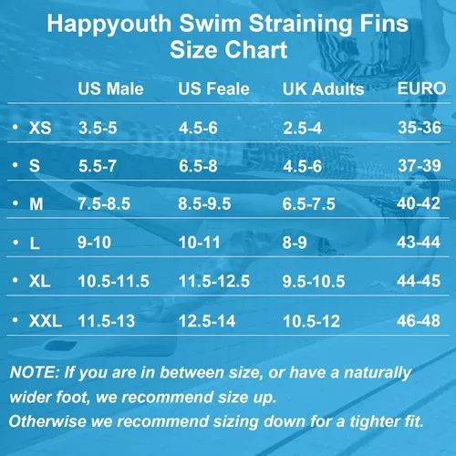 Vista 7 de Aletas de natación, aletas de entrenamiento de natación Happyouth, aletas cortas de silicona con bolsa de malla para natación de vueltas, niños