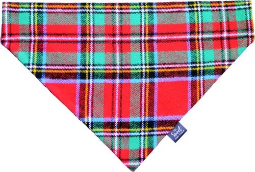 Vista 8 de Plaid Flannel Over the Collar Dog Bandana Perfect for Thanksgiving and Christmas, Handmade Warm and Soft Slip On Pet Bandana for Fall and Winter