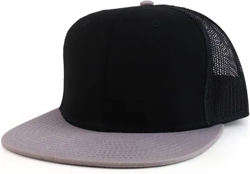 Vista 5 de Armycrew Gorra de Snapback de malla de pico plano en blanco XXL de gran tamaño Negro