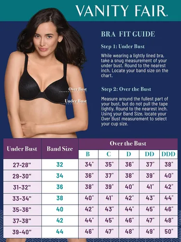 Vista 4 de Vanity Fair Women's Full Figure Wireless Bra, Extended Side & Back Smoothing, Lightly Lined Cups Up to DDD