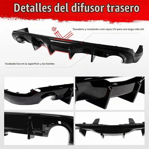 Vista 5 de Fit 2011-2026 Dodge Durango Rear Diffuser Gloss Black Brillo negro