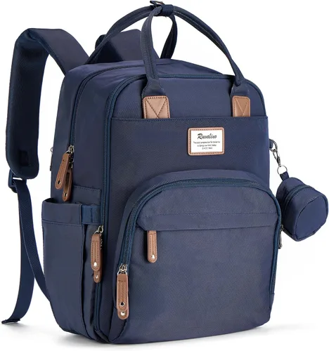Vista 16 de RUVALINO Mochila para Pañales - Bolsa de Bebé Expandible con hasta 50% Más de Capacidad - Bolsa de Artículos Esenciales para Bebé con Cambiador