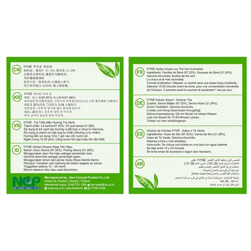 Vista 5 de FITNÈ Té verde a base de hierbas miel limón con infusión de Garcinia Senna suave desintoxicación limpia alto antioxidante sin calorías edulcorante