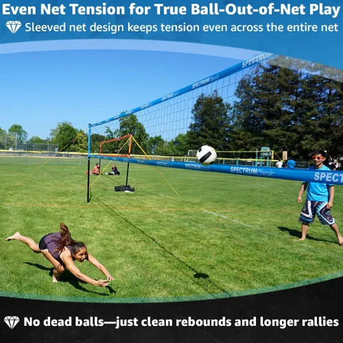 Vista 4 de Park & Sun Sports Spectrum Classic: Sistema de red de voleibol profesional ajustable para exteriores