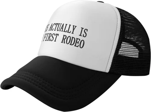 Vista 2 de Gorra de béisbol ajustable con texto en inglés "This Actually is My First-Rodeo" (2)
