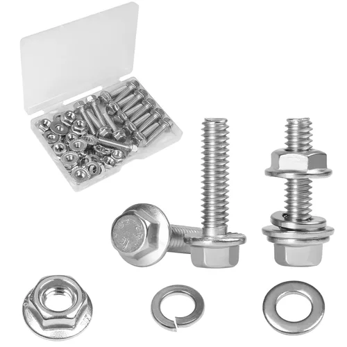 Vista 13 de 10 juegos de pernos de cabeza hexagonal con bridas de 5/16-18 x 3