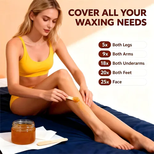Vista 8 de Kit de depilación con cera de azúcar, 6.35 oz, kit de cera para todo tipo
