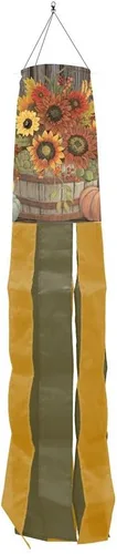 Vista 3 de Briarwood Lane Calabazas a cuadros Otoño Windsock Primitive Fall 40" L