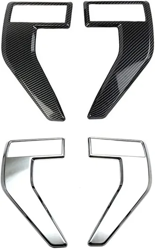Vista 9 de Cubierta de ventilación lateral del guardabarros delantero del automóvil, compatible con Ford F150 F-150 2021-2022, fibra de carbono ABS negra