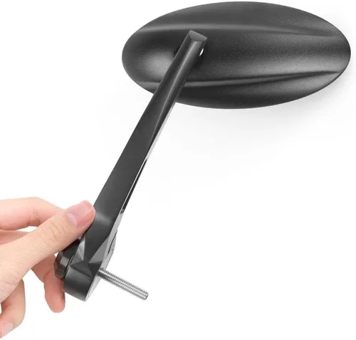 Vista 12 de KiWAV Espejos de extremo de barra de motocicleta ultra negro compatible con manillar roscado M6