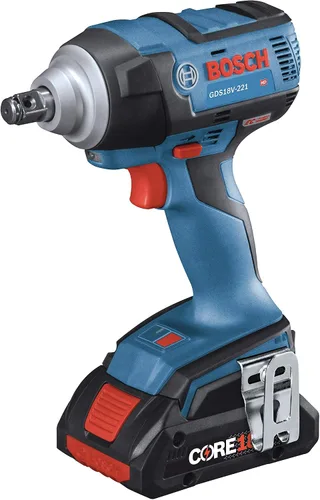 Vista 7 de Bosch GDS18V-221B25 18V EC Kit de llave de impacto sin escobillas de 1/2 pulgada con (2) baterías compactas CORE18V 4.0 Ah