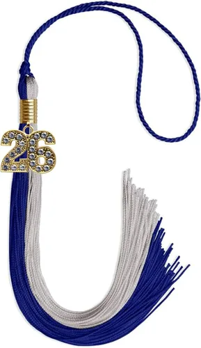 Vista 198 de Endea Graduation Borla de doble color con dije dorado (negro/oro brillante, 2022)