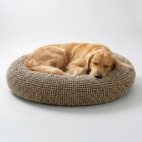 Vista 12 de Muddy Mat® Cloud K-9 cama para perros y gatos, cama suave y relajante en forma de dona, material de chenille, funda extraíble, lavable y apta