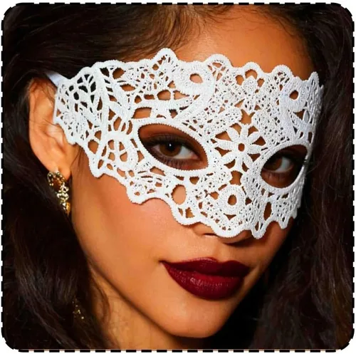 Vista 7 de CLOACE Máscaras de encaje negro para mascarada, cubiertas de ojos, disfraz de Halloween, accesorio para ojos de carnaval