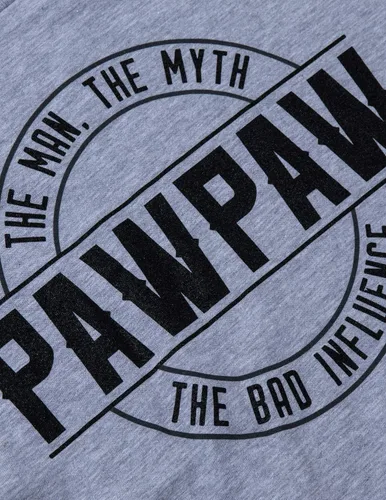 Vista 5 de Pawpaw Man, Myth, Bad Influence Funny New Baby Grandparent Humor Joke Graphic Men Paw Paw T-Shirt