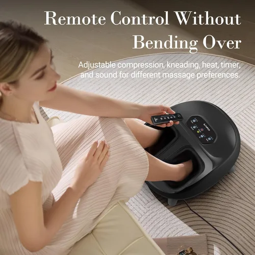 Vista 4 de CuPiLo - Masajeador shiatsu de pies, elegible para FSA y HSA, control remoto, varios niveles de ajuste, para fascitis plantar, neuropatía, hombres
