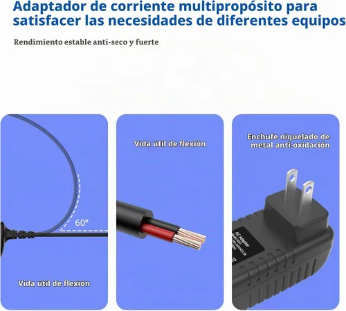 Vista 3 de Adaptador de CA Dmoizka 12V 2A para CS Modelo: CS-1202000 Cargador de pared para el hogar