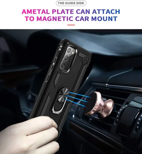 Vista 5 de Note 20 - Funda para Samsung Galaxy Note 20, con anillo de soporte, soporte ajustable, grado militar, protección resistente, a prueba de golpes