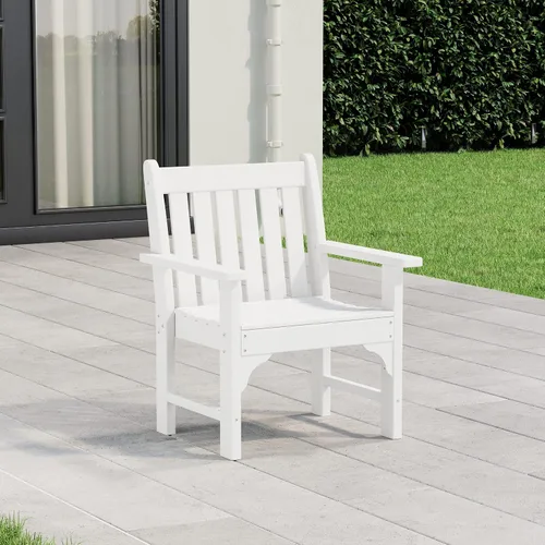 Vista 46 de WestinTrends Malibu Outdoor Patio HDPE Adirondack Silla de comedor para patio, color negro