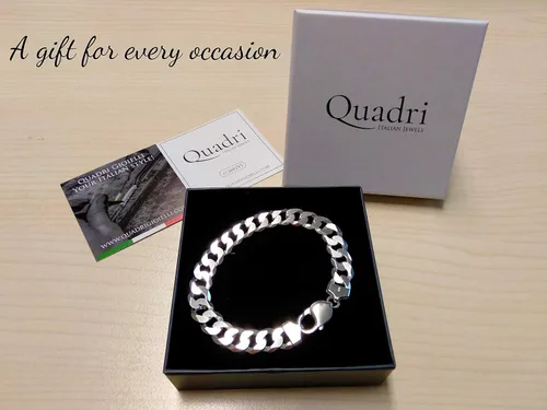 Vista 8 de Quadri - Pulsera de eslabones cubanos extra brillante de 0394in en plata de ley 925 corte de diamante italiano - 75 a 9 pulgadas - Calidad prémium