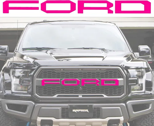 Vista 18 de Superposiciones de letras de rejilla frontal, compatibles con Raptor 2015-2020
