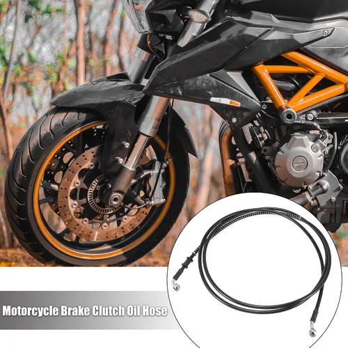 Vista 2 de Motoforti Universal 94.5 in 94.49" motocicleta freno embrague aceite manguera tubería hidráulico reforzado acero inoxidable trenzado negro