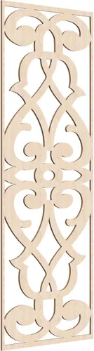 Vista 133 de 9 3/8"W x 24 3/8"H x 1/4"T Bellaire Decorativos Paneles de pared de madera calado, abedul