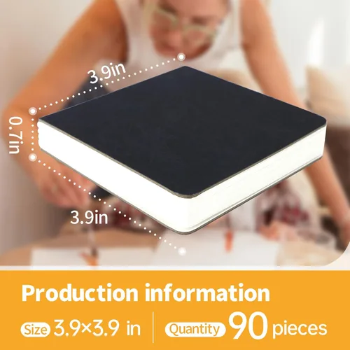 Vista 2 de Owevvin 3 mini cuadernos de papel de acuarela de 3.9 x 3.9 pulgadas, tamaño de viaje, portátil, 90 hojas de 300 GSM, papeles de dibujo texturizados