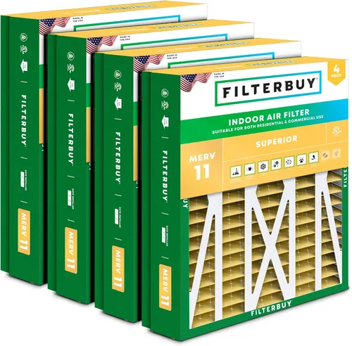 Vista 15 de Filterbuy Filtro de aire MERV 11 de 10 x 17 x 2 pulgadas Defensa Superior contra Mascotas y Alergias (paquete de 4), filtros exteriores plisados