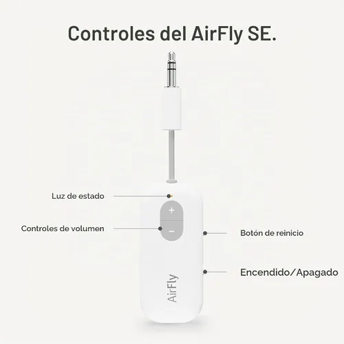 Vista 8 de Twelve South AirFly SE Adaptador de transmisor de audio inalámbrico Bluetooth para AirPods/auriculares, batería de más de 20 horas, funciona