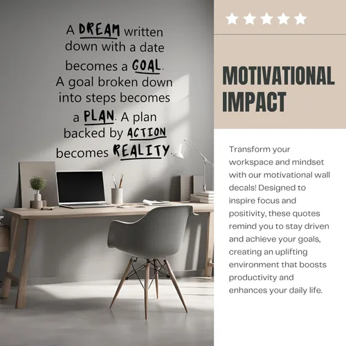 Vista 2 de Calcomanía motivacional e inspiradora para pared de oficina, citas de vinilo para negocios, trabajo en equipo, palabras y decir decoración positiva