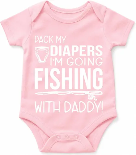Vista 11 de Pack My Diapers, I'm Going Fishing With Daddy - Divertido body para bebé Negro