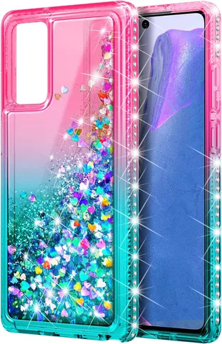 Vista 3 de NZND Funda para Samsung Galaxy A32 5G con protector de pantalla de vidrio templado (cobertura completa), soporte de anillo/correa para la muñeca