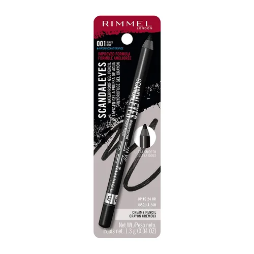 Vista 2 de Rimmel London Scandaleyes Delineador de Ojos en Lápiz de Gel Impermeable, de Larga Duración, Ultra Suave, a Prueba de Manchas, 001, Negro, 0.04 oz