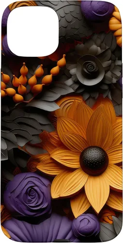 Vista 9 de iPhone 16 Halloween Flores Otoño Calabazas Caso