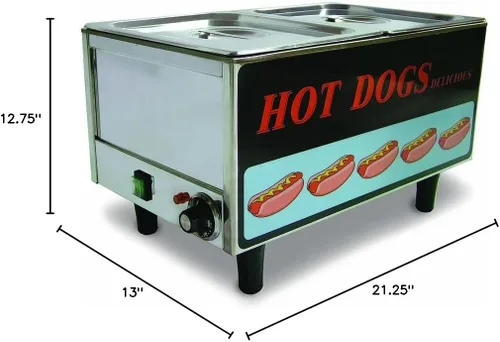 Vista 2 de Fma Omcan TS9999, 17133 - Olla de vapor para perros calientes