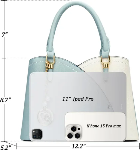 Vista 44 de KKXIU Monederos y bolsos de mano con triple compartimento para mujer, bolso de mano con asa superior