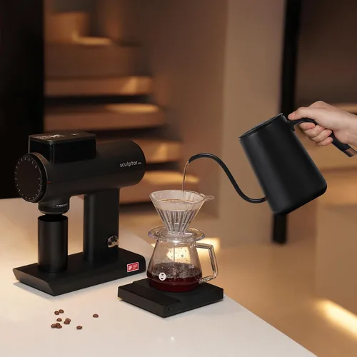 Vista 9 de TIMEMORE Fish Smart Hervidor Eléctrico de Café 600ML, Hervidor de Pico Curvo para Café y Té con Control de Temperatura Variable, Edición Hogar Negro