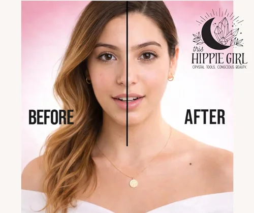 Vista 6 de Este juego de hongos Gua Sha para niña hippie, herramienta de masaje para tonificación facial de cuarzo rosa y esculpir yoga, herramientas